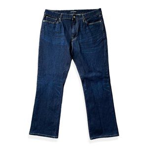 Lucky Brand Jean Men 38 x 32 Blue Dark Denim Whisker Straight Lori Vintage Boot